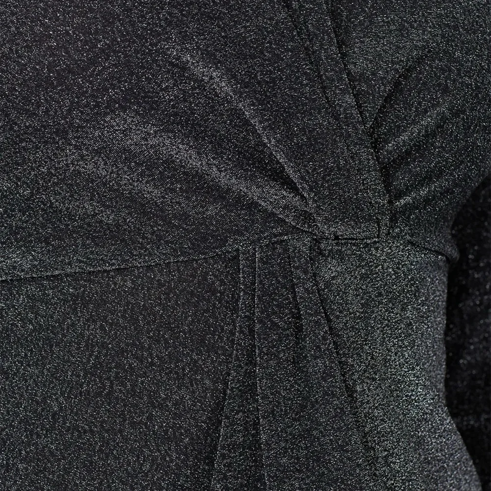 Heartloom Sonora Top Shimmering Metallic Black Twist Front Blouse - Picture 3 of 5